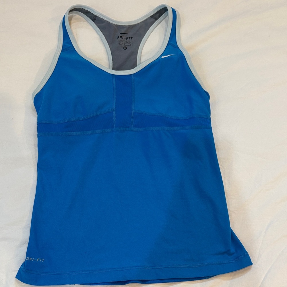 Nike Blue Sports Bra with Gray Trim